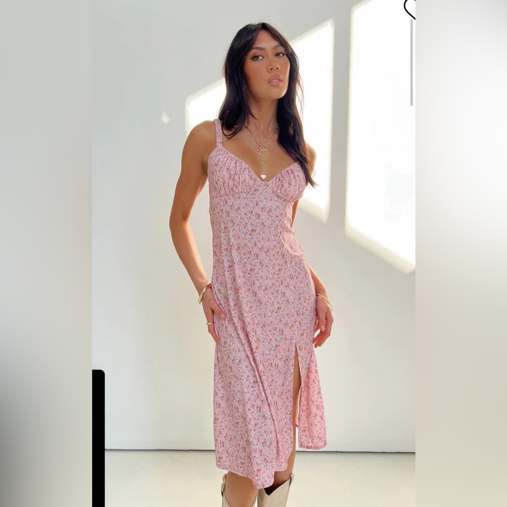 Princess Polly Georgia Midi Dress Pink Floral